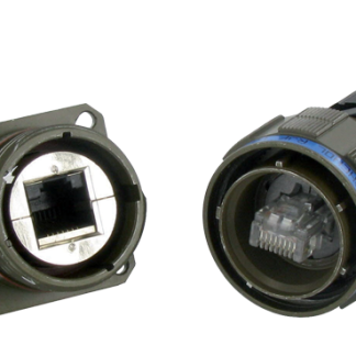 Connettore Ethernet Femmina Amphenol Socapex Cat5e, 8 vie, Montaggio su flangia