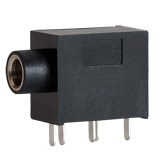 Connettore jack, 3.5 mm, Femmina, Montaggio con foro passante