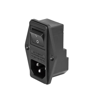 Connettore IEC C14 Schurter Maschio, 10A, 250 V ca 5 x 20mm, Montaggio a pannello