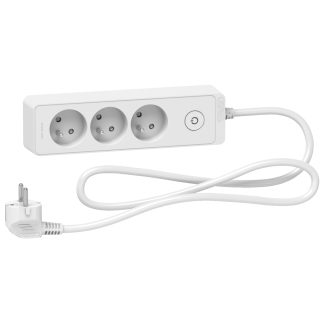 Multipresa alimentazione Schneider Electric a 3 prese, lunghezza cavo 1.5m, 250 V, 16A