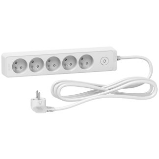 Multipresa alimentazione Schneider Electric a 5 prese, lunghezza cavo 3m, 250 V, 16A