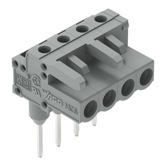 Morsetto passaparete WAGO, 4 vie, 1 fila, passo 5mm, Montaggio PCB
