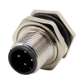 Connettore RND, maschio, serie RND 205, M12, 4 poli, Montaggio a pannello