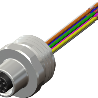 Connettori circolari industriali RS PRO, maschio, femmina, M12, 8 poli, Montaggio a pannello