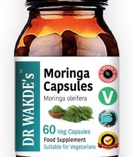 DR WAKDE'S Moringa Capsules (Moringa oleifera, 60 Veg Caps, Plant-Based Supplement, Ayurvedic Herb, All Natural, Vegan)