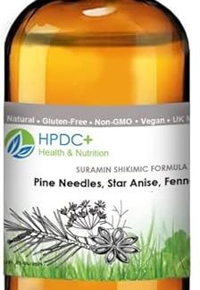 HPDC+ Health & Nutrition - Alcohol Free - SURAMIN SHIKIMIC Acid Formula - Pine Needles, Star Anise, Fennel - Tincture Extract - 50ml (1.69 fl oz)