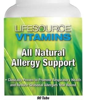 LifeSource Vitamins All Natural Allergy Support - Seasonal and Perennial Pollen, House Dust, Molds, Pet Dander, and Chemical Pollutants - 90 Count