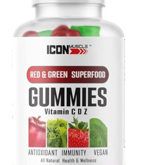 Red & Green Superfood Gummies | Red Superfoods | Green Superfoods | Vitamins C, D, Zinc | Antioxidants | Immunity | Vegan | Health & Wellness | 30 Servings (Reds & Greens Mix)
