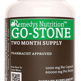 Remedy's nutrition Go Stone Kidney & Gallbladder | 1,000 mg, 60 Vegan Capsules Herbal Dietary Supplement | Two Month Supply
