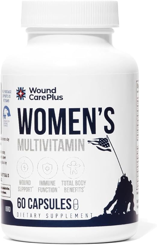 Wound Care Plus Women's Multivitamin – Complete Vitamin & Mineral Complex with Vitamins A, B, C, D, E, Zinc – Supports Immune Health, Skin Wellness & Energy – 60 Capsules – Non-GMO, Gluten-Free