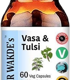 DR WAKDE'S Vasa & Tulsi Capsules (60 Veg Caps, Promotes Healthy Lungs, Ayurvedic Supplement, Vegan, Herbal, All Natural, Made in UK)