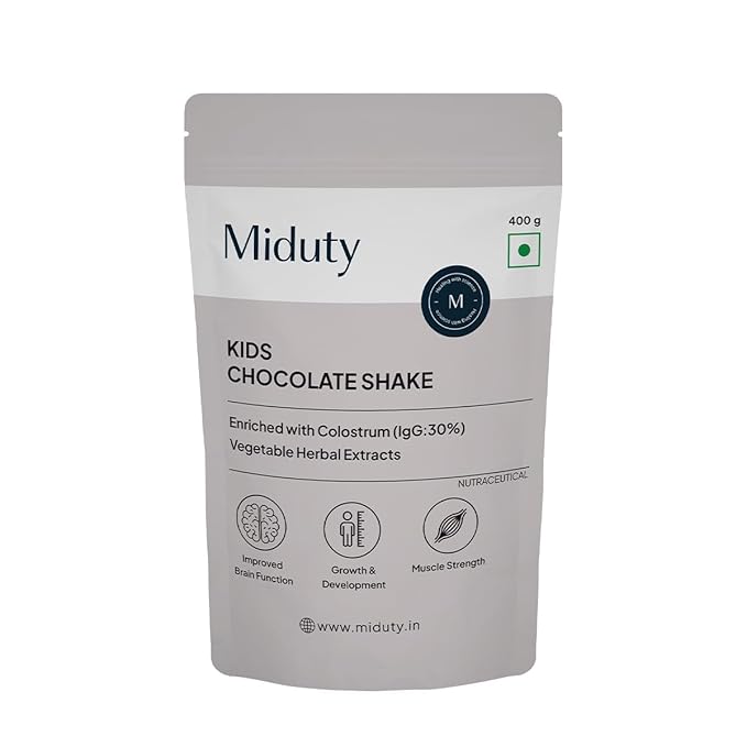 ATS Palak Notes Kids Chocolate Shake, Kids Chocolate Powder, Added Colostrum, Nutrient-rich Blend of Vitamins, Minerals, MCT Powder, Brahmi Extract, Brain Immunity - 400g