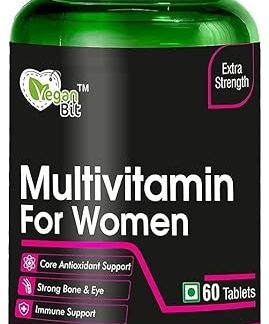 Multivitamin for Women (60 Multivitamin Tablets), with Zinc, Vitamin C, Vitamin D, Multiminerals & Ginkgo Biloba Extract, Boosts Energy, Stamina & Skin Health