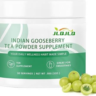 Amla Powder & Green Tea Supplement, with Oolong Tea and Indian Gooseberries, Rich in Vitamin C, Antioxidants, Vegan, Supportslmmune, Digestive & Skin Health, 30 Servings (1pc)