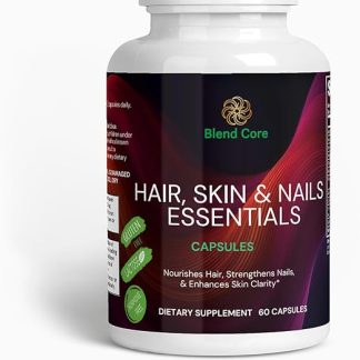 Hair, Skin & Nails Essentials - 60 Capsules - Supports Hair Growth, Nail Strength & Radiant Skin - Dietary Supplement for Women & Men