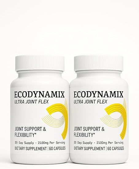 Ecodynamix Ultra Joint Flex Supplement, 60 Capsules, 2100mg Per Serving, 20 Day Supply, with Glucosamine and Turmeric (2)