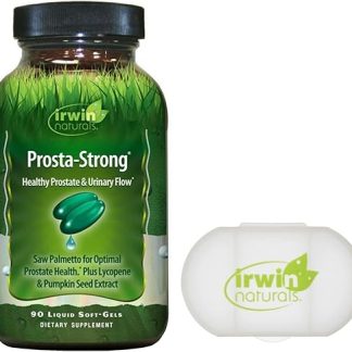 Irwin Natural Prosta-Strong Supports Prostate Health and Urinary Flow - 90 Liquid Softgels Bundle with a Pill Case
