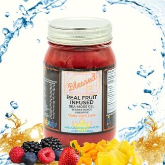 Blessed Sea Moss Gel - (Berries Mango Pineapple) Superfood Rich in Vitamins & Minerals - Boosts Energy & Immunity, 1 Pound (Pack of 1)