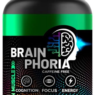 BRAINPHORIA | Mental Clarity | Euphoric Mood | Mental Focus | Memory | Brain Nootropic | Brain Supplement Men & Women | Cognitive | Focus | Lion's Mane Vitamins | Nootropics | 60 Capsules