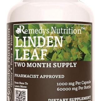 Remedy's nutrition Linden Leaf & Flowers | 1,000 mg, 60 Vegan Capsules Herbal Dietary Supplement | Two Month Supply