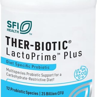 Klaire Labs SFI Health Ther-Biotic LactoPrime Plus - Lactobacillus and Bifidobacterium Probiotics for Digestive Health - Daily Probiotic for Men & Women for Carb-Sensitive Individuals (60 Capsules)
