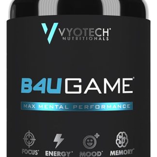 B4UGAME Brain Booster Supplement | Max Mental Performance | Nootropic for Focus, Clarity, Memory, Mood, Energy & Concentration | DMAE, L-Tyrosine, Alpha-GPC, S7® Blend | 3rd Party Tested | 60 Capsules