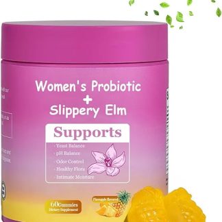 Her Juicy Feminine Probiotics Gummies for Women | Pineapple Flavor | Supports pH Balance, Gut Health & Immune System | with Slippery Elm, Prebiotics & Lactobacillus Blend | 60 Gummies (1pcs)