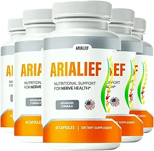 (5-Pack) Arialief Capsules, Arialeaf Advanced Supplement, Aria Relief All Natural Formula to Maintain Healthy Levels - 300 Capsules