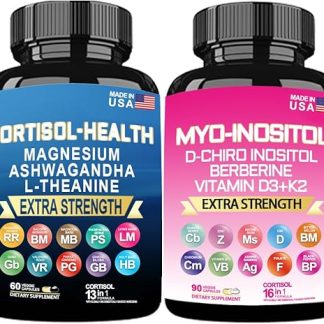 Soothe & Smooth Bundle Cortisol and Myo-Inositol Multivitamin Combo, All-in-One Supplement with Extra Strength Ingredients