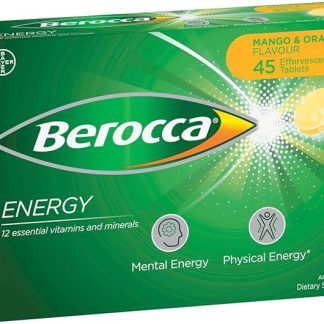 Berocca Energy Vitamin B & C Mango & Orange Flavour Effervescent Tablets 45 Count