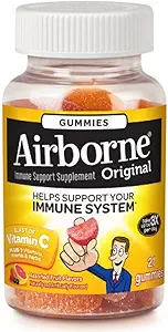 Airborne Assorted Fruit Flavored Gummies, 21 count - 1000mg of Vitamin C and Minerals & Herbs Immune Support (Pack of 6)