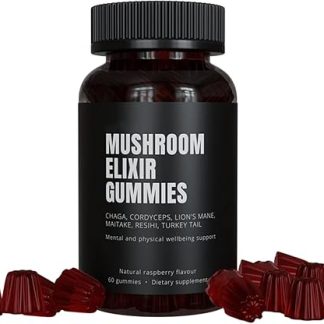 Mushroom Gummies - 10x Blend of Lion’s Mane, Reishi & Chaga for Brain Boost, Immune Support & Stress Relief – 60 Gummies for Adults (1pc)