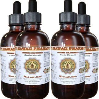 Chinese Goldthread Liquid Extract, Chinese Goldthread (Coptis Chinensis) Root Powder Tincture Supplement 4x4 oz