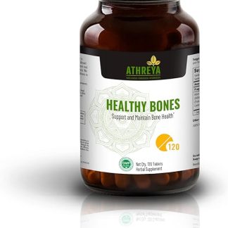 Athreya Herbs Healthy Bones Tablets | 120 Tablets | Ayurvedic Blend to Support and Maintain Bone Health and Density | Balances Vata Dryness & Pitta Heat | Vegan, Non-GMO | 30 Day Supply