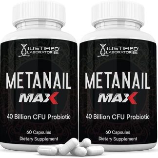 Justified Laboratories (2 Pack) Metanail Max 40 Billion CFU Probiotic Nail Support 120 Capsules