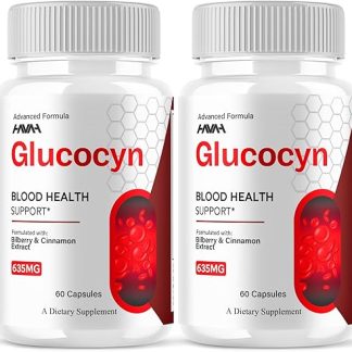 (2 Pack) Glucocyn Maximum Strength Glycogen Support Supplement Glycocyn 635MG Support Capsules, Glucosyn Premium Health & Wellness Vitamin Support Pills, Glycosyn Premium Support Pills (120 Capsules)