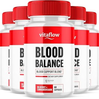 (5 Pack) Vitaflow Balance Support Supplement Capsules, Official VitaFlow Support Supplements Pills with All Natural Premium Ingredients, Vita Flow Advanced Glyco Balance for Men & Women (300 Capsules)
