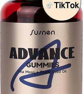 Advance Gummies,Sea Moss Gummies,Irish Sea Moss 750mg,Algae Powder 375mg & Black Seed Oil,Burdock Root,Maca,Ashwagandha,Boost Endurance,Blueberry Flavor(60 Gummies)