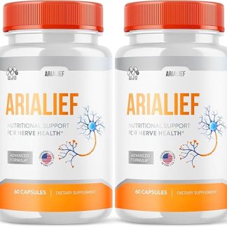 (2 Pack) Arialief Capsules, Official Arialief Nerve Pills with All Natural Ingredients, Aria Lief PrimePalm Sciatica Support Supplement, AriaLeaf Maximum Strength Nerve Support Vitamin (120 Capsules)