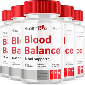 (5 Pack) Health Flux Blood Balance Capsules, Official HealthFlux Blood Support Pills with All Natural Ingredients, Health Flux Maximum Strength Glyco Supplement Vitamin for Women & Men (300 Capsules)