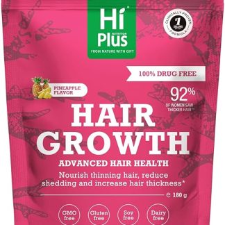 Women's Hair Growth Supplement Gummies, Nourishes Thinning Hair & Boosts Hair Thickness, with Collagen, Biotin, Zinc, Vitamin C & Iron – Pineapple Flavor – 90 Gummies, 45 Day Supply