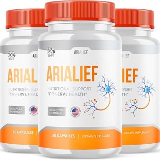 (3 Pack) Arialief Capsules, Official Arialief Nerve Pills with All Natural Ingredients, Aria Lief PrimePalm Sciatica Support Supplement, AriaLeaf Maximum Strength Nerve Support Vitamin (180 Capsules)