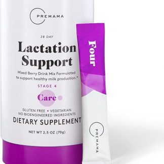 Premama Lactation Supplement, Dietary Support, Support Healthy Breast Milk, Essential Nutrients for Nursing Moms, Gluten-Free, Vegetarian, Mixed Berry Drink Mix, 28 Single-serve Packets