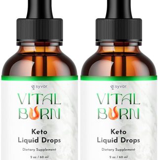 (2 Pack) Vital Burn Drops, Official Vital Burn Keto Drops Advanced Formula Liquid Supplement, All Natural VitalBurn Keto Support Vitamin Max Strength Daily Energy and Fitness Support (60 Servings)