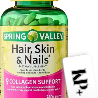Spring Valley Hair, Skin and Nails Vitamins, 240 Caplets + (KPplus Sticker)