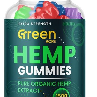 Green Acre Hemp Gummies - Official Formula - Green Acres Advanced Strength Performance Hemp Blend Formula, Big Size Green Acre Hemp Gomitas with 25mg Hemp, Great Taste 1500mg Per Bottle (60 Gummies)