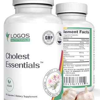 Cholest Essentials - 60 Capsules | Vegan Supplement with Garlic, Niacin, Policosanol, Guggul, Plant Sterol & Cayenne | Daily Wellness Capsules for Men and Women