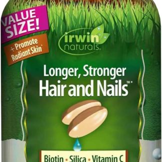 Irwin Naturals Longer, Stronger Hair and Nails - 120 Liquid Softgels - Promotes Vibrant Shine Texture & Strength