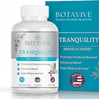 Stress Relief Calm Support Capsules – Botavive Tranquility Advanced Relaxation Formula with L-Theanine, GABA & Ashwagandha – 60 Capsules