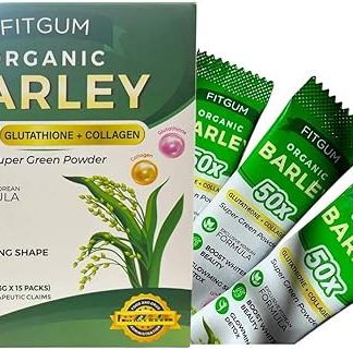 FIT Gum Organic Barley 50X Glutathione & Collagen Super Green Powder - 3g x 15 Sachets
